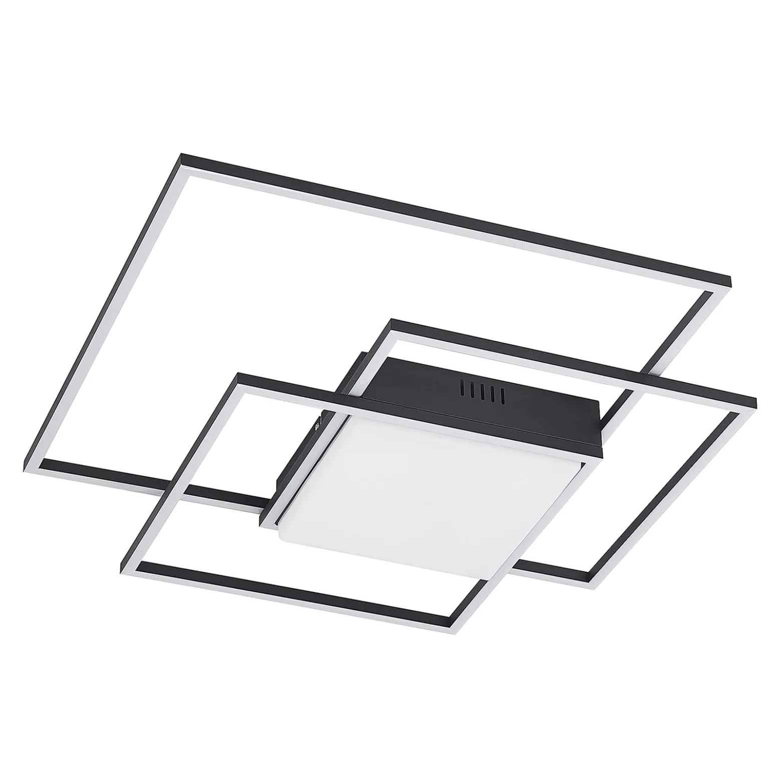 Lindby LED-Deckenleuchte Nelinka, 60 cm, schwarz, Aluminium