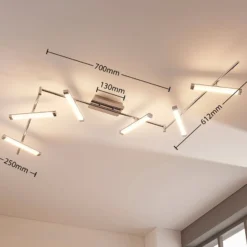 Lindby LED-Deckenleuchte Pilou, 6-flg., dimmbar, chrom