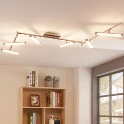 Lindby LED-Deckenleuchte Pilou, 6-flg., dimmbar, chrom