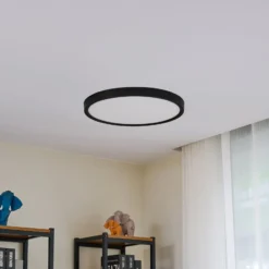 Lindby LED-Deckenleuchte Pravin, Ø 50 cm, CCT, schwarz