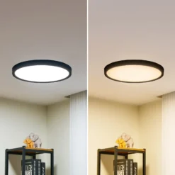 Lindby LED-Deckenleuchte Pravin, Ø 50 cm, CCT, schwarz