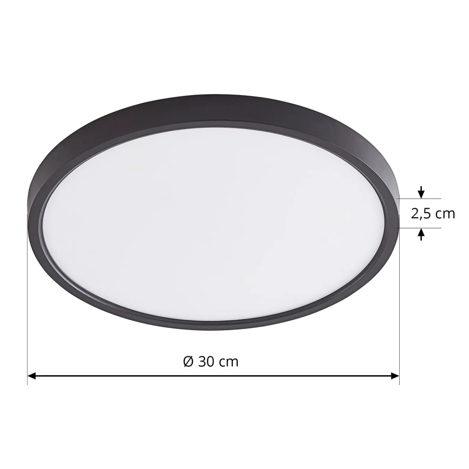 Lindby LED-Deckenleuchte Pravin, Ø 30 cm, CCT, schwarz