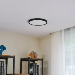 Lindby LED-Deckenleuchte Pravin, Ø 30 cm, 3.000 K, schwarz