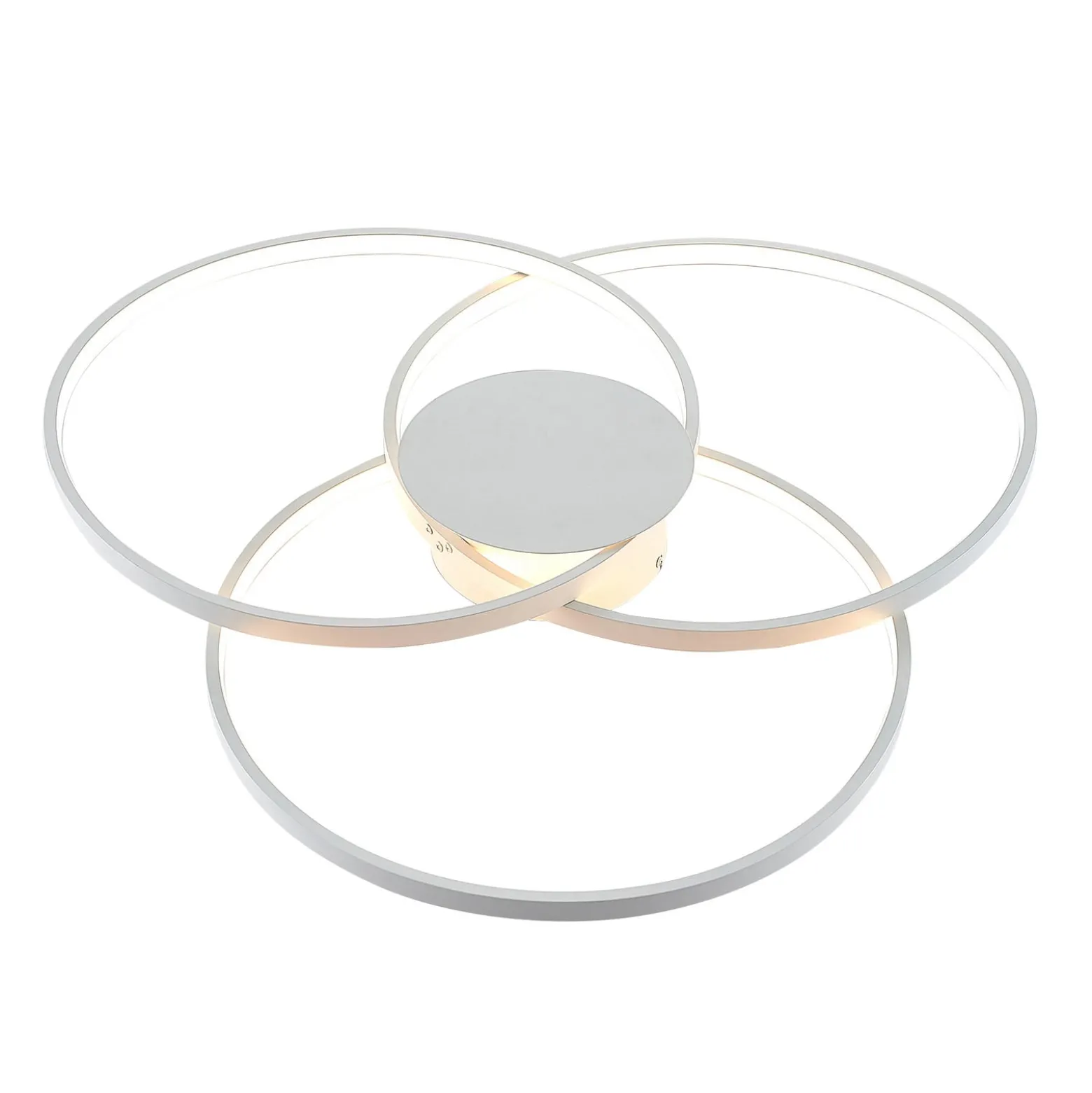 Lindby LED-Deckenleuchte Riley, weiß, Metall, 80 cm, dimmbar