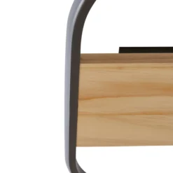 Lindby LED-Deckenleuchte Romilda, grau, Holz, 37 cm breit