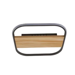 Lindby LED-Deckenleuchte Romilda, grau, Holz, 37 cm breit