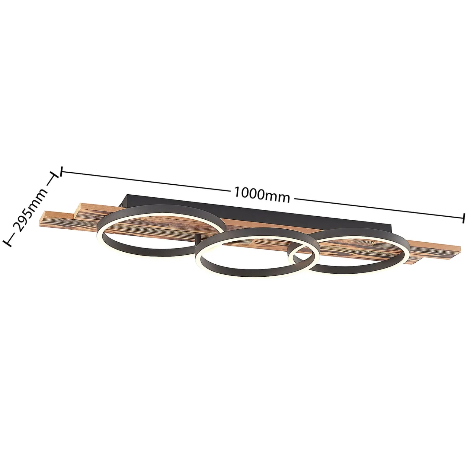 Lindby LED-Deckenleuchte Sentoa, Holz, 100 cm lang, 3.000 K