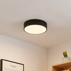Lindby LED-Deckenleuchte Simera, Ø 30 cm, schwarz, dimmbar