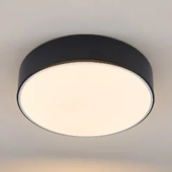 Lindby LED-Deckenleuchte Simera, Ø 30 cm, schwarz, dimmbar