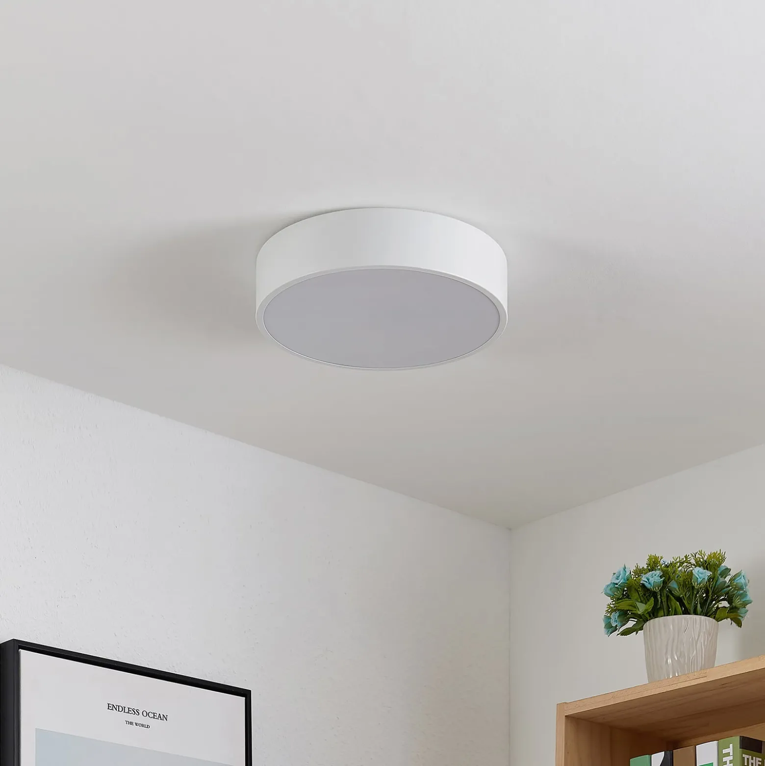 Lindby LED-Deckenleuchte Simera, Ø 30cm, weiß, dimmbar