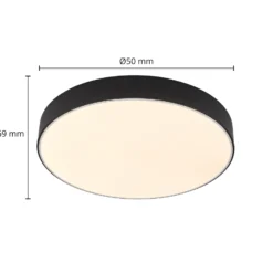 Lindby LED-Deckenleuchte Simera, Ø 50cm, schwarz, dimmbar