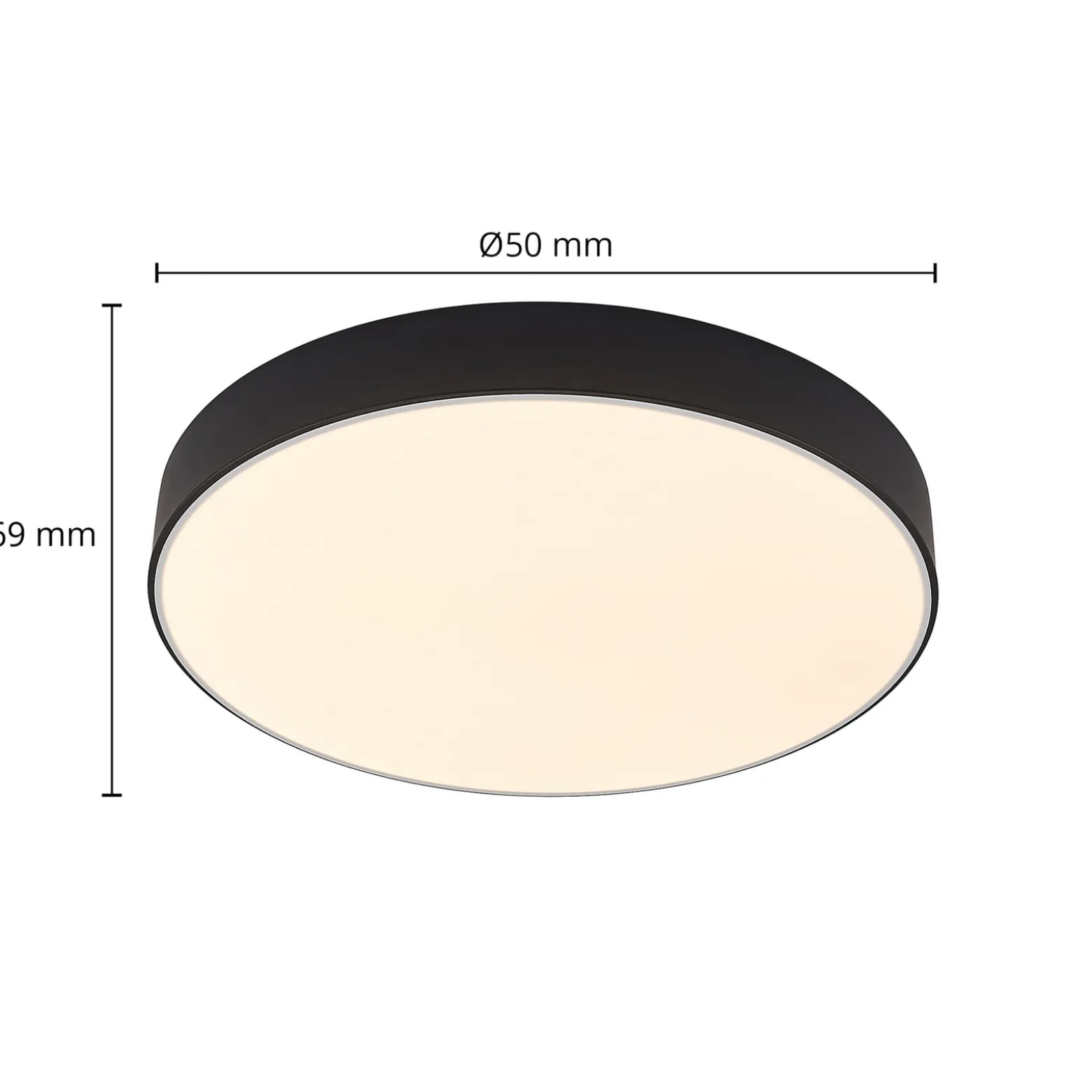 Lindby LED-Deckenleuchte Simera, Ø 50cm, schwarz, dimmbar