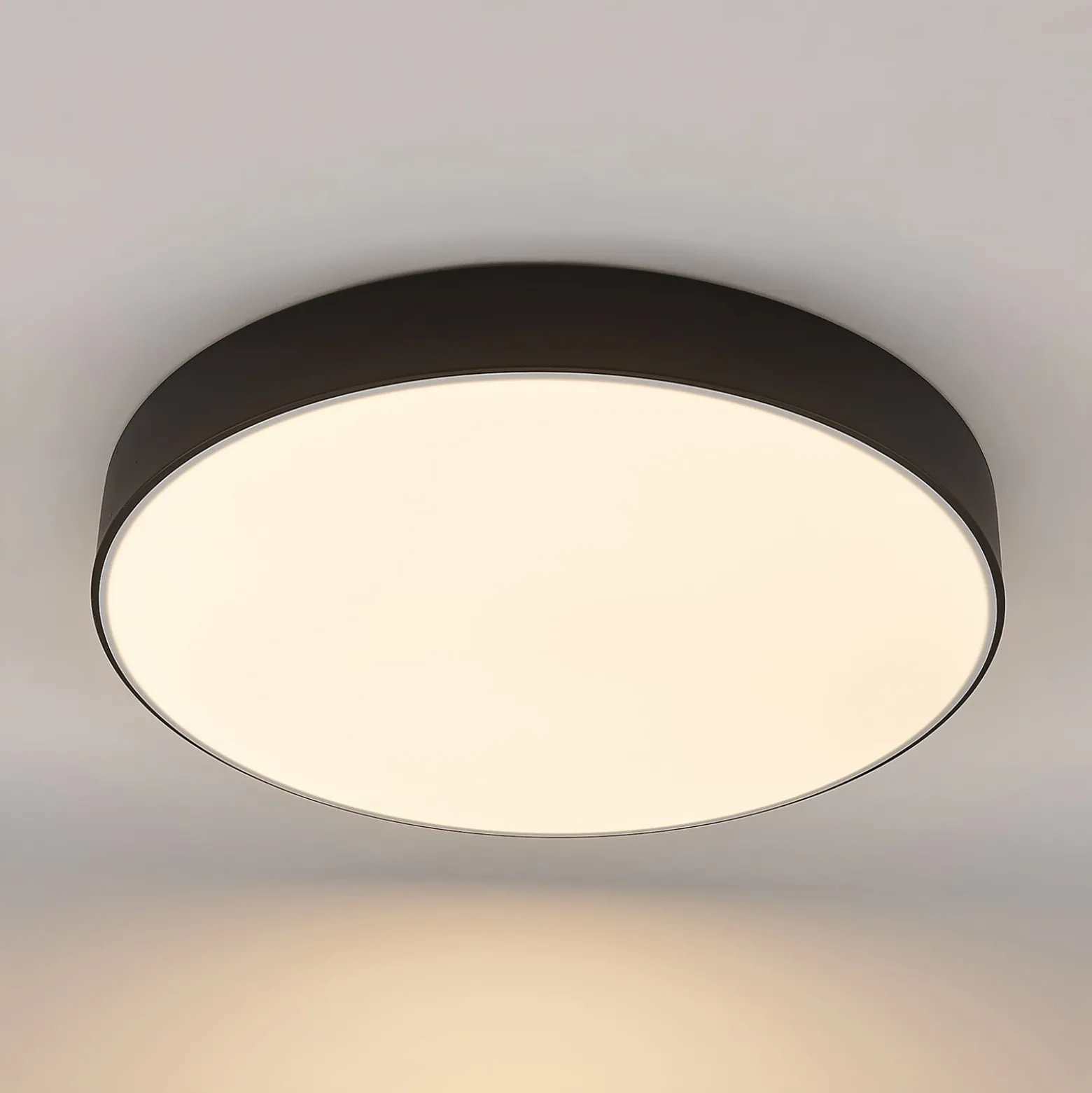 Lindby LED-Deckenleuchte Simera, Ø 50cm, schwarz, dimmbar