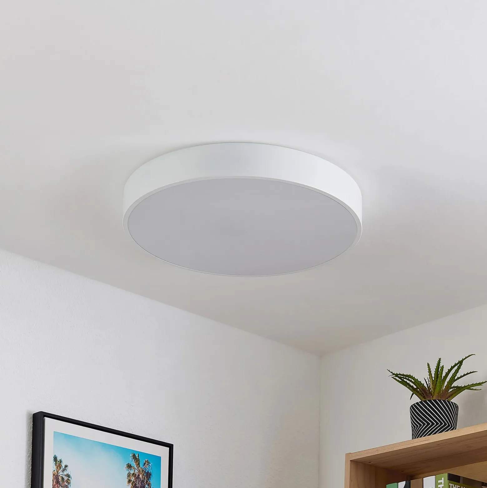 Lindby LED-Deckenleuchte Simera, Ø 50cm, weiß, dimmbar