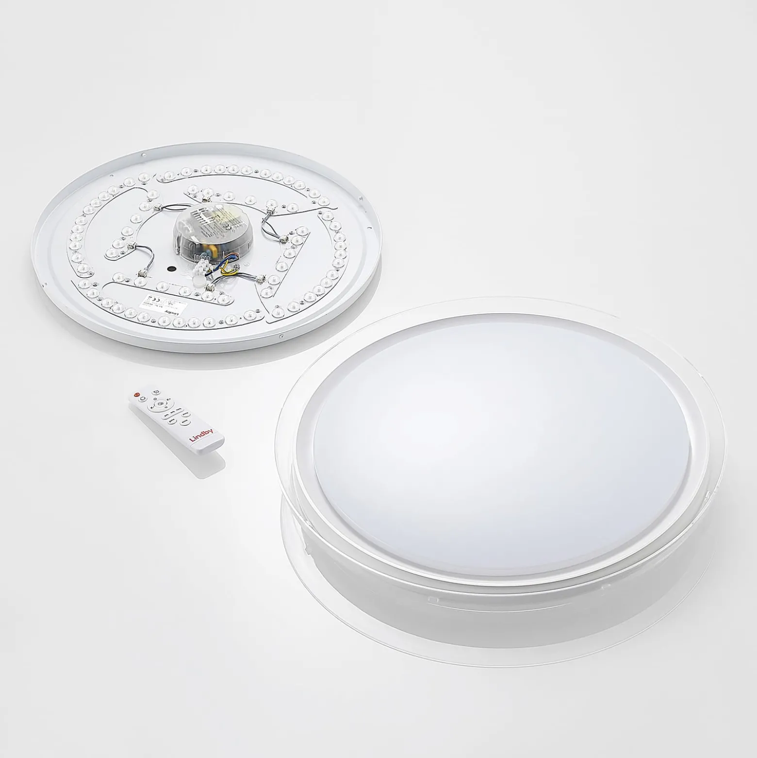 Lindby LED-Deckenleuchte Sleya Ø 50 cm, weiß, CCT, dimmbar