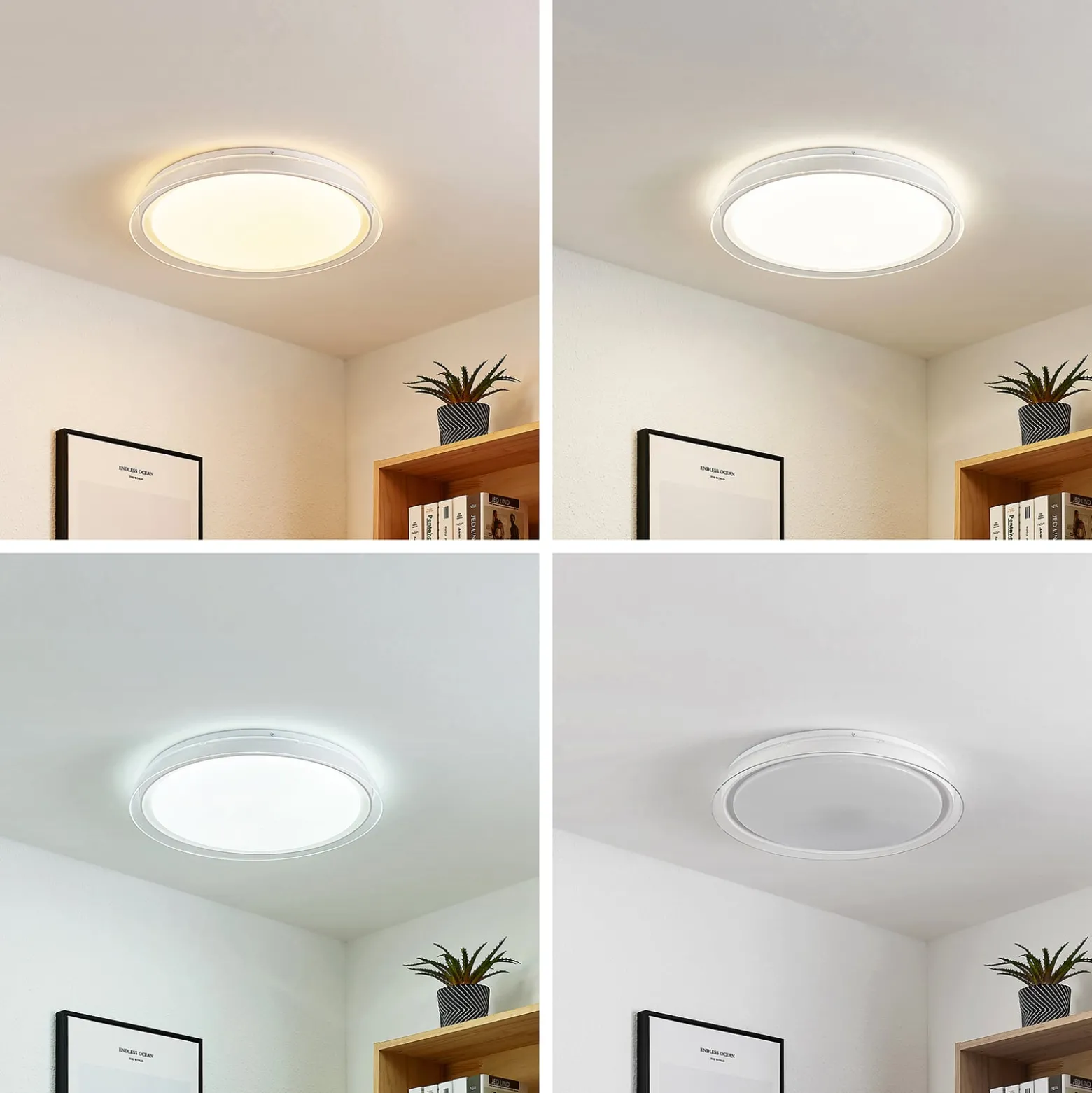 Lindby LED-Deckenleuchte Sleya Ø 50 cm, weiß, CCT, dimmbar