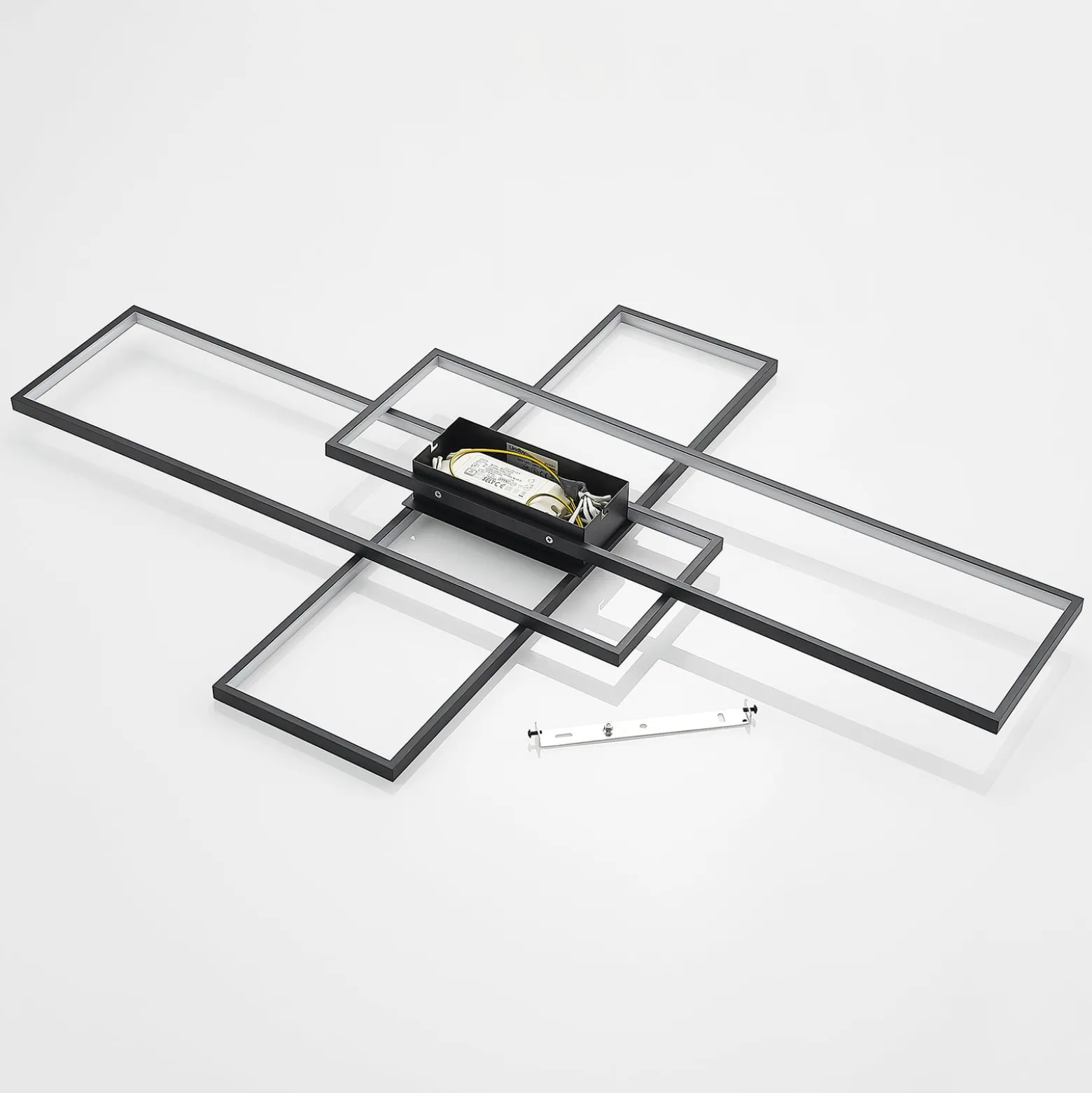 Lindby LED-Deckenleuchte Tetson, schwarz, Metall, dimmbar