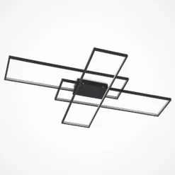 Lindby LED-Deckenleuchte Tetson, schwarz, Metall, dimmbar