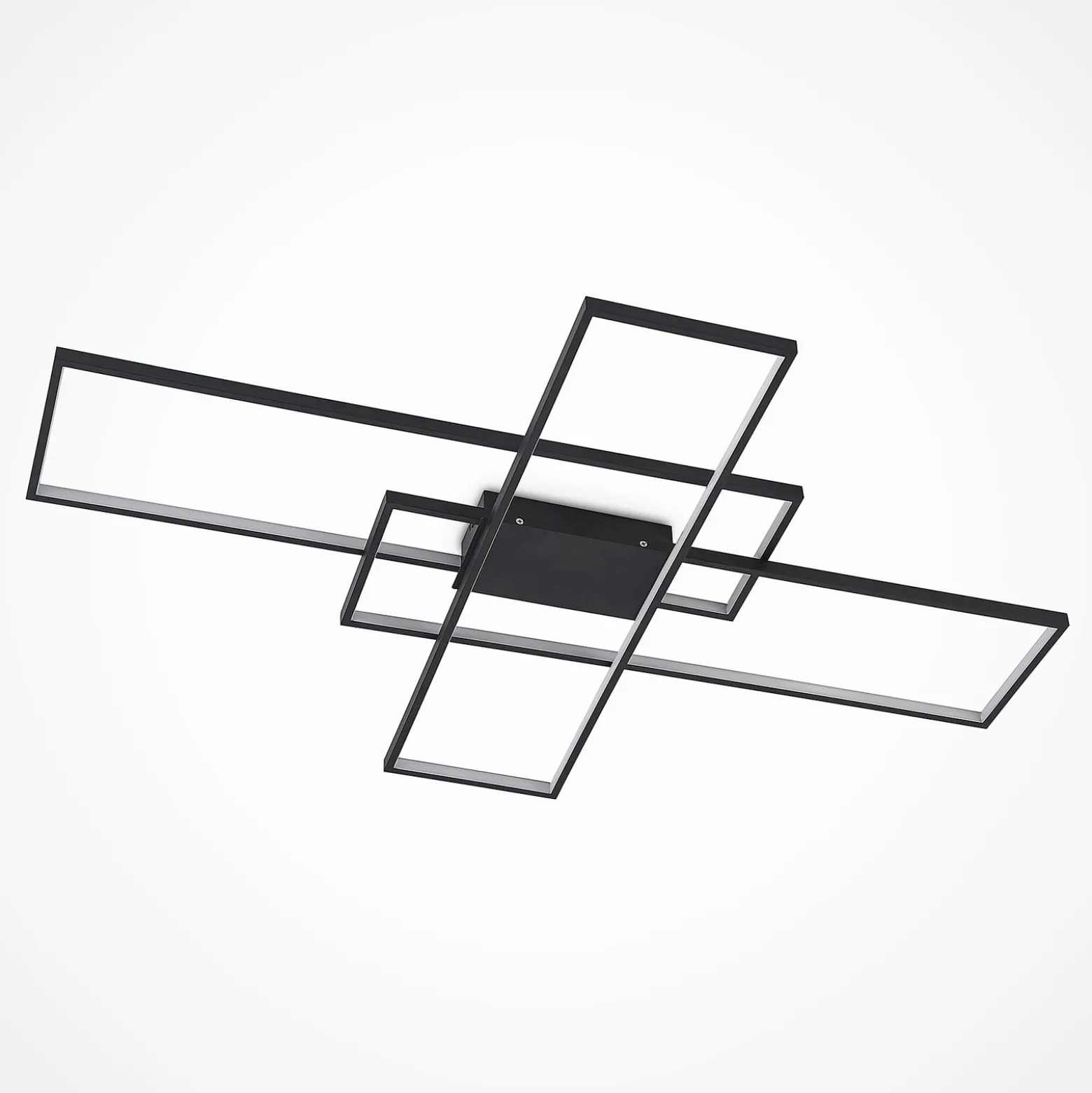 Lindby LED-Deckenleuchte Tetson, schwarz, Metall, dimmbar