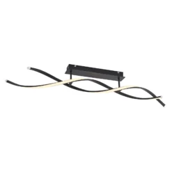 Lindby LED-Deckenleuchte Welina, schwarz, 107 cm, dimmbar