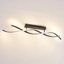 Lindby LED-Deckenleuchte Welina, schwarz, 107 cm, dimmbar