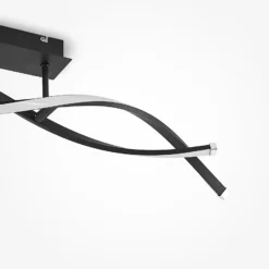 Lindby LED-Deckenleuchte Welina, schwarz, 107 cm, dimmbar