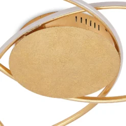 Lindby LED-Deckenleuchte Yareli, gold, Metall, Ø 70cm
