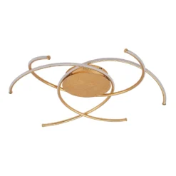 Lindby LED-Deckenleuchte Yareli, gold, Metall, Ø 70cm