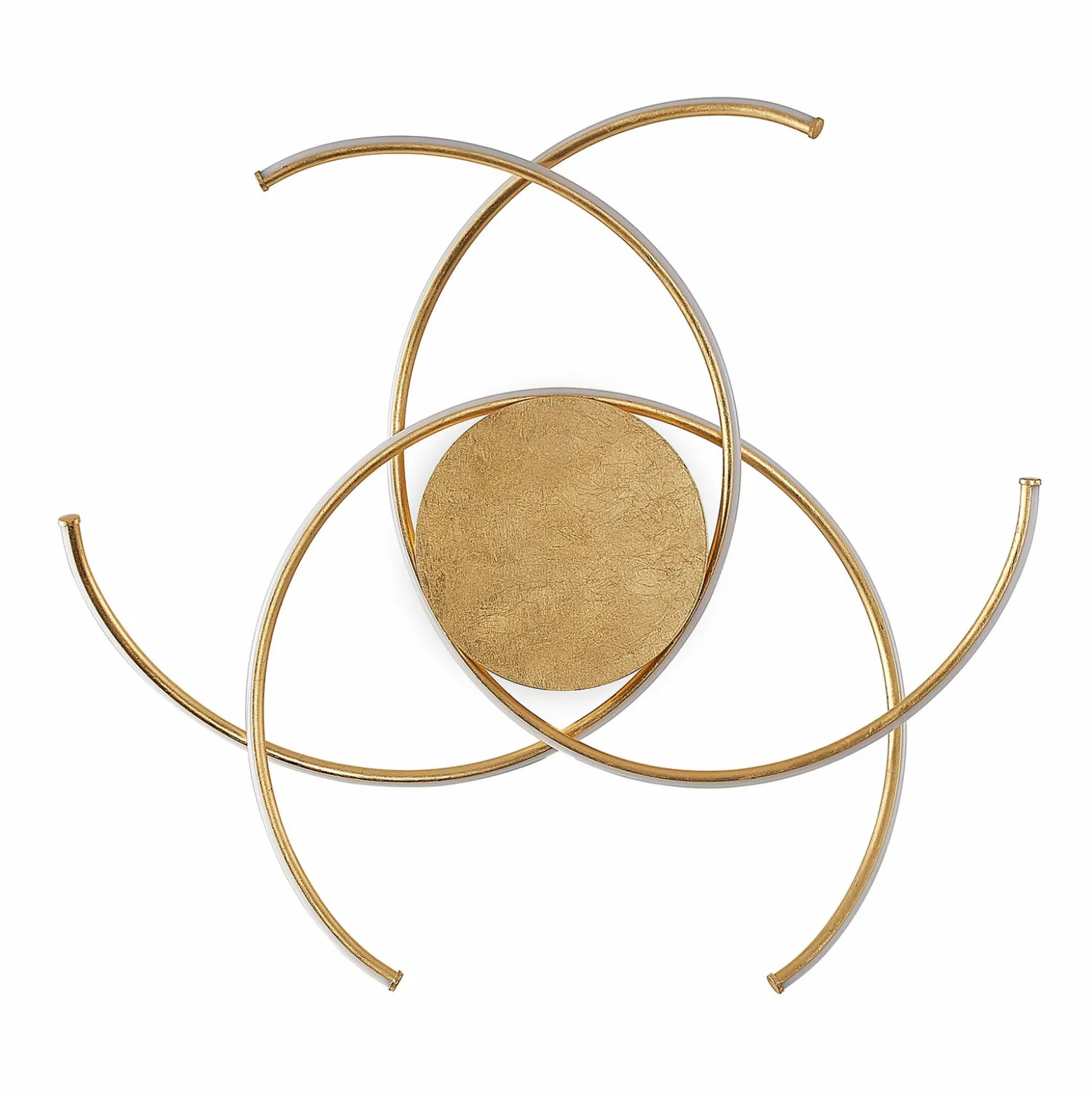 Lindby LED-Deckenleuchte Yareli, gold, Metall, Ø 70cm