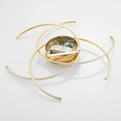 Lindby LED-Deckenleuchte Yareli, gold, Metall, Ø 70cm