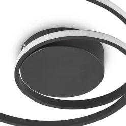 Lindby LED-Deckenleuchte Youna, schwarz, Alu, 39 cm, dimmbar
