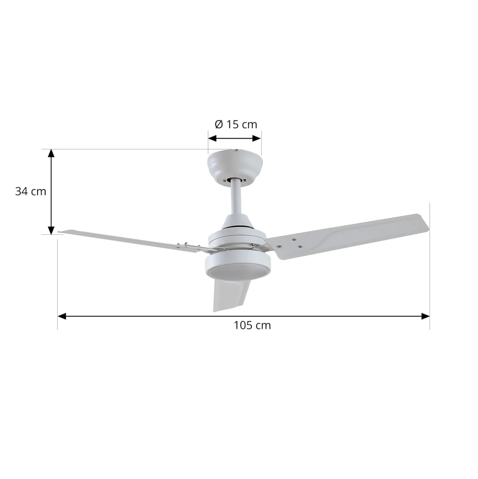 Lindby LED-Deckenventilator Aerallo, weiß, CCT, leise