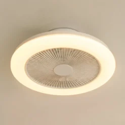 Lindby LED-Deckenventilator Vedin, weiß, DC, Ø 45 cm, RGBW