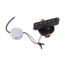 Lindby LED-Einbauleuchte Eldrin, schwarz, Lichtpunkte,13,1cm