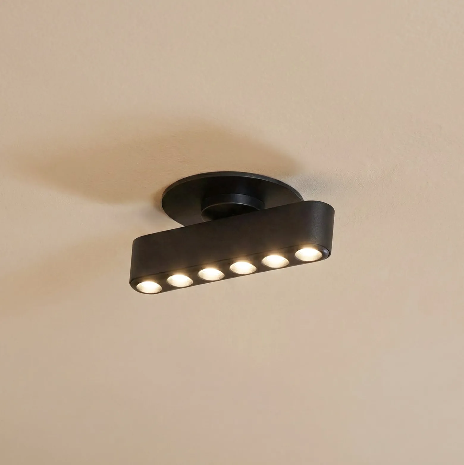 Lindby LED-Einbauleuchte Eldrin, schwarz, Lichtpunkte,13,1cm