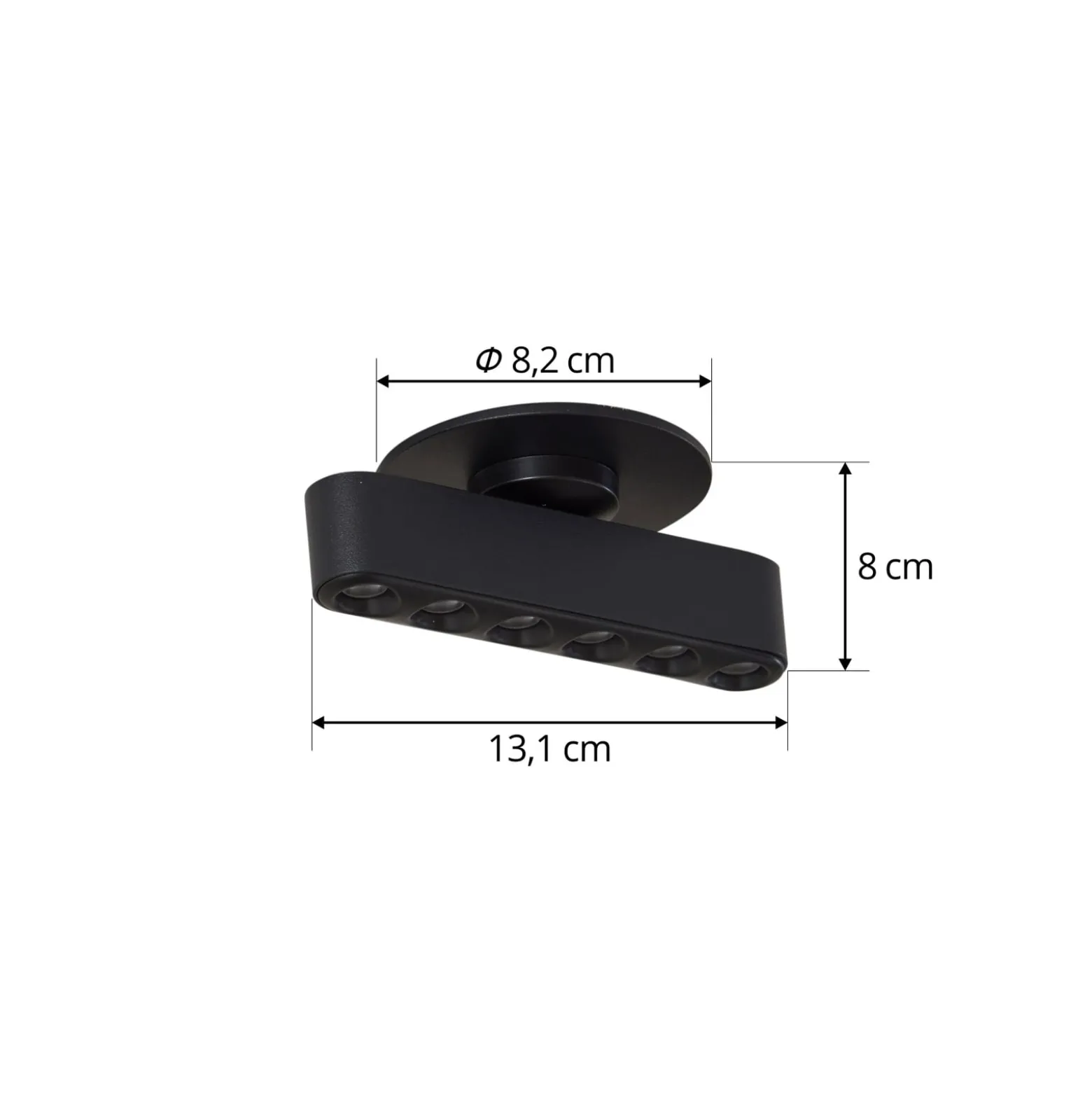 Lindby LED-Einbauleuchte Eldrin, schwarz, Lichtpunkte,13,1cm