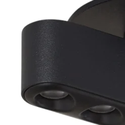 Lindby LED-Einbauleuchte Eldrin, schwarz, Lichtpunkte,13,1cm