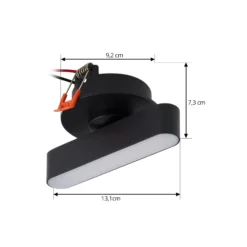 Lindby LED-Einbauleuchte Eldrin, schwarz, Lichtleiste,13,1cm