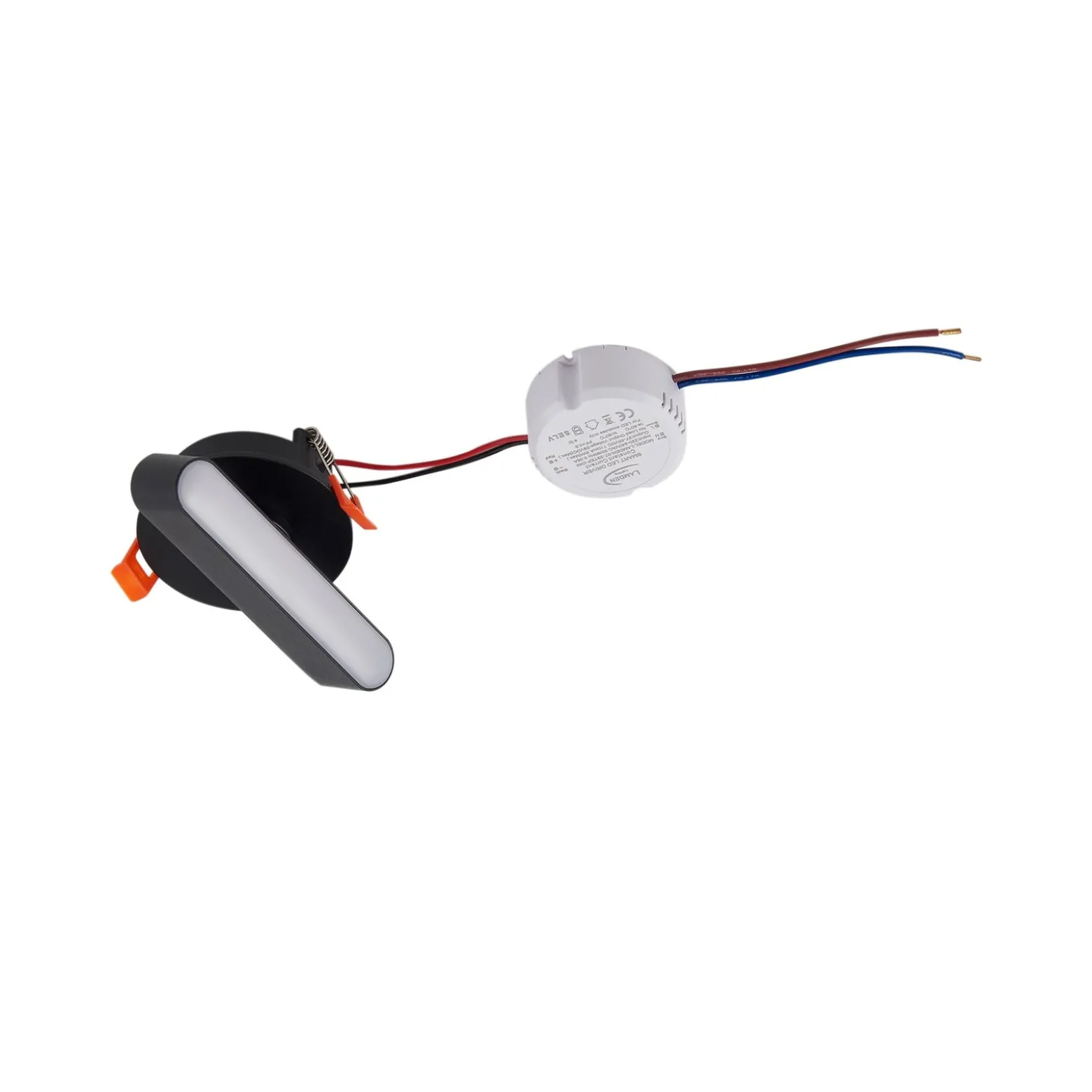 Lindby LED-Einbauleuchte Eldrin, schwarz, Lichtleiste,13,1cm