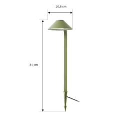 Lindby LED-Erdspießleuchte Capelo, hellgrün, 78 cm, IP65