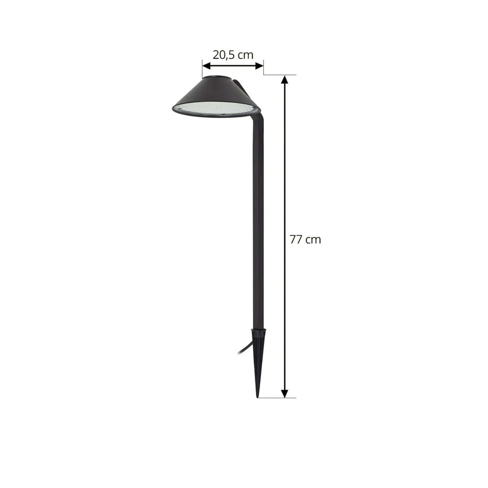 Lindby LED-Erdspießleuchte Capelo, schwarz, Metall, 77cm
