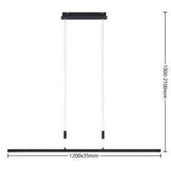Lindby LED-Hängelampe Arneja, schwarz, CCT, höhenverstellbar