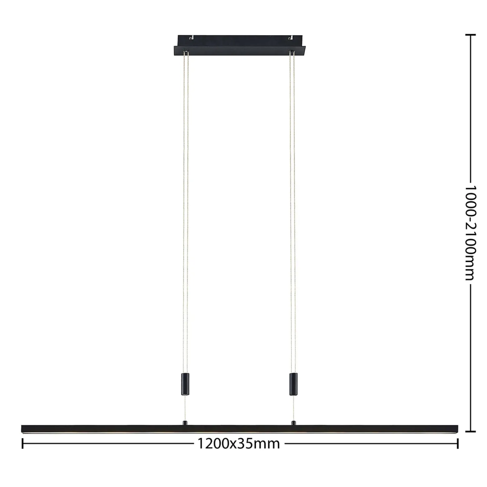 Lindby LED-Hängelampe Arneja, schwarz, CCT, höhenverstellbar