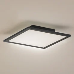 Lindby LED-Panel Enhife, schwarz, 30 x 30 cm, Metall, 4.000K