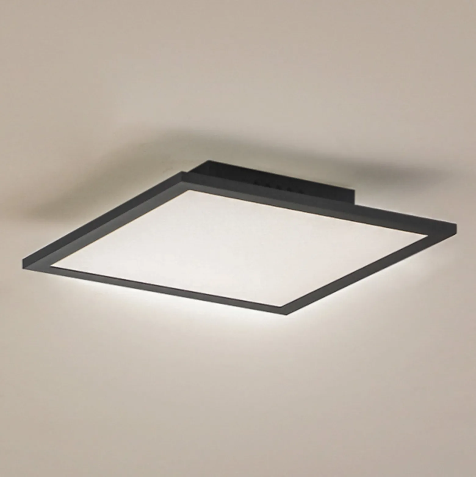 Lindby LED-Panel Enhife, schwarz, 30 x 30 cm, Metall, 4.000K