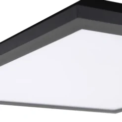 Lindby LED-Panel Enhife, schwarz, 30 x 30 cm, Metall, 4.000K