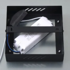 Lindby LED-Panel Enhife, schwarz, 30 x 30 cm, Metall, 4.000K