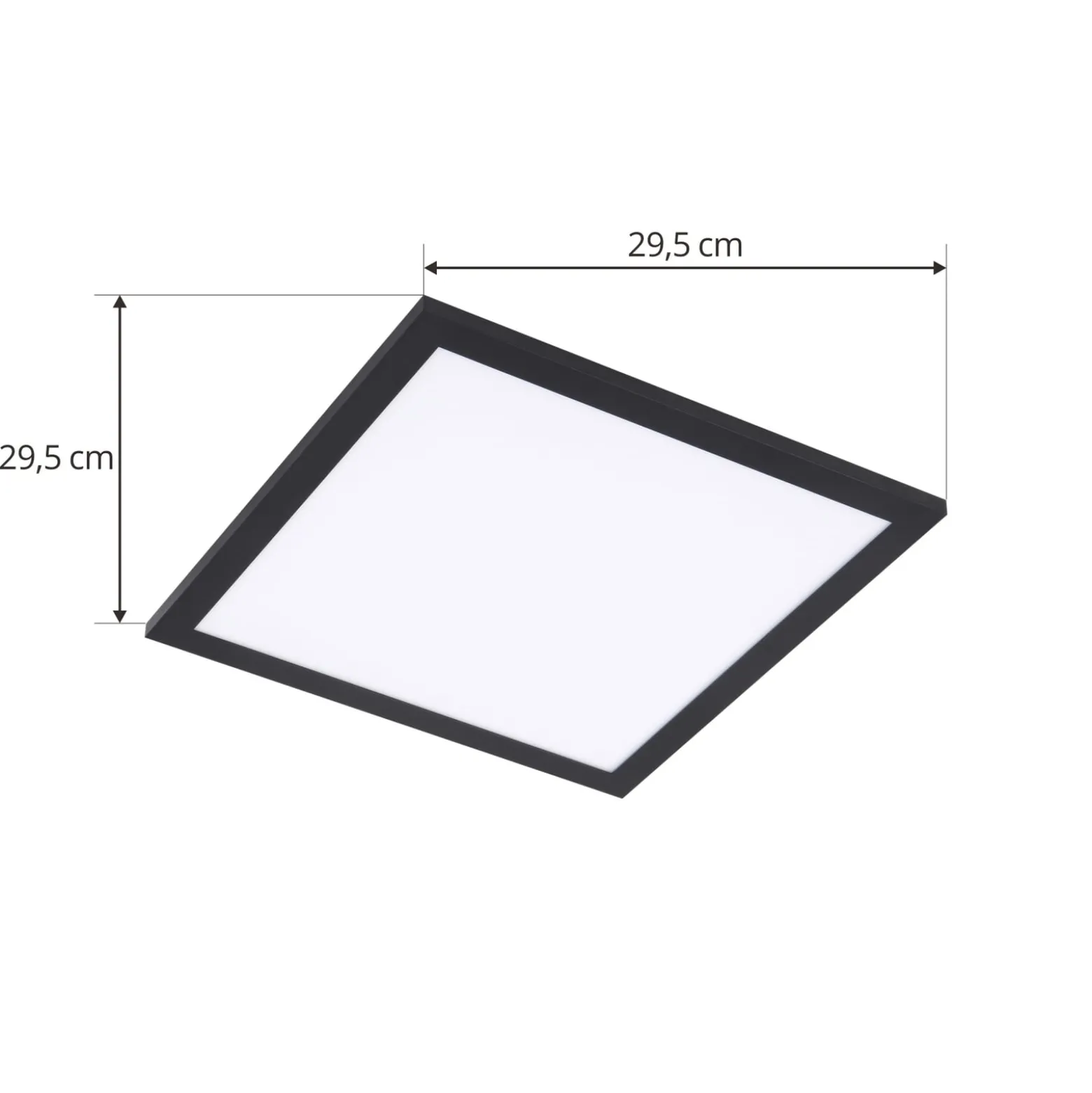 Lindby LED-Panel Enhife, schwarz, 30 x 30 cm, Metall, 4.000K