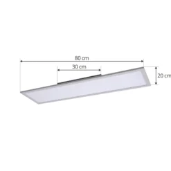 Lindby LED-Panel Enhife, weiß, 80 x 20 cm, Metall, 4.000 K