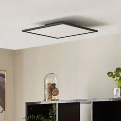 Lindby LED-Panel Lamin, schwarz, 40 cm, CCT, dimmbar, Remote